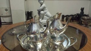 1475g high class STERLING SILVER PLAIN STYLE COFFEE TEA SET 5 ITEMS 2