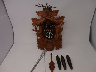 Vintage Antigue Black Forest Cuckoo Clock Made In West Germany 2