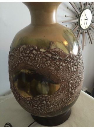 Large Fat Lava Lamp/ Brutalist/ Mid Century Drip With Sand Volcanic Texture/