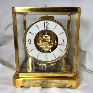 Lecoultre Atmos Clock 528 - 6 Great Running Texaco 30 Year Service Award