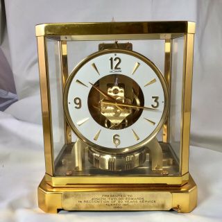 LeCoultre ATMOS Clock 528 - 6 Great Running TEXACO 30 Year Service Award 2