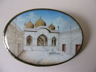 Antique Grand Tour Miniature Painting India C.  1870 Framed.