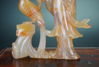Antique Chinese Agate Hardstone Carving Guanyin Immortal Figurine 19th/20th C 11