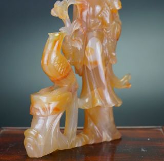 Antique Chinese Agate Hardstone Carving Guanyin Immortal Figurine 19th/20th C 7