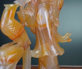 Antique Chinese Agate Hardstone Carving Guanyin Immortal Figurine 19th/20th C 8
