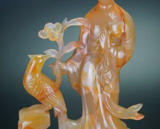 Antique Chinese Agate Hardstone Carving Guanyin Immortal Figurine 19th/20th C 9