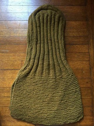 WWI US Army Red Cross knitted wool balaclava scarf w/rare instruction booklet 10