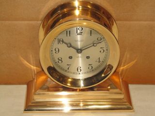 CHELSEA ANTIQUE SHIPS BELL CLOCK ADMIRAL MODEL 6 IN DIAL 1920 RED BRASS 2