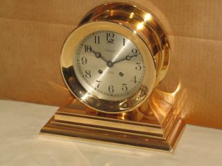 CHELSEA ANTIQUE SHIPS BELL CLOCK ADMIRAL MODEL 6 IN DIAL 1920 RED BRASS 3