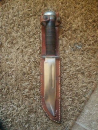 Vintage Wwii Pal Rh - 36 Fighting Knife Made In Usa With Leather Sheath