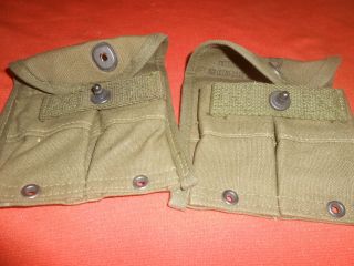 U.  S.  ARMY: 1950 2 Post US Army M1 Carbine pouches 6