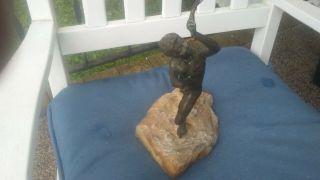 VINTAGE CURTIS JERE ARTISAN HOUSE BOY WITH BALLOONS METAL STONE SCULPTURE 5