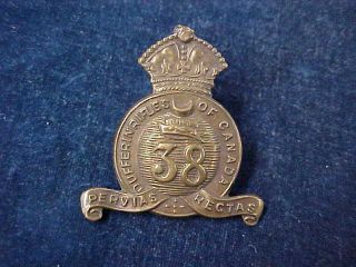 Orig Pre Ww1 Cap Badge 38th Regiment Dufferin Rifles Of Canada