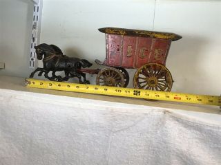 Antique Cast Iron Horse Drawn Hubley Ice Wagon
