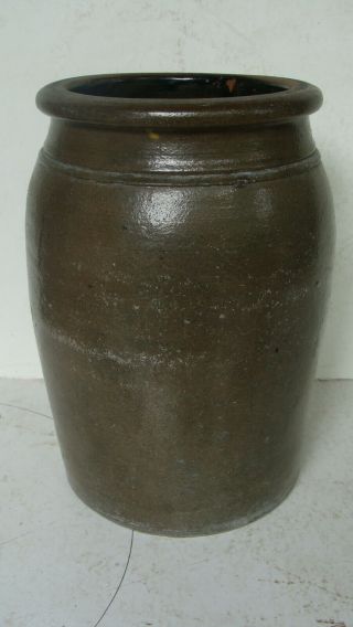 19th C salt glaze stoneware canning jar w cobalt,  Reppert Pa 3