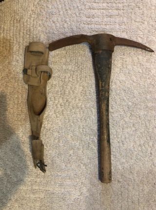 Wwii 1942 Plumb Pick Axe Entrenching Tool With Canvas Case (slight Tear In Case)