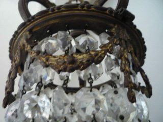 QUALITY ANTIQUE FRENCH CROWN TOP AND SWAG CRYSTAL CHANDELIER 11