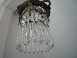 QUALITY ANTIQUE FRENCH CROWN TOP AND SWAG CRYSTAL CHANDELIER 8
