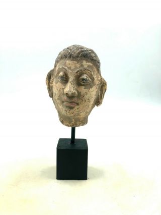 Unusual Rare Greek Hellenistic Ca.  400 Bc Terracotta Head - R84