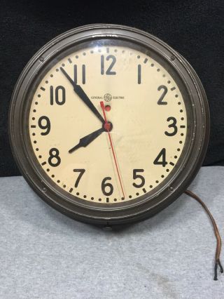 Vintage General Electric Indoor Wall Clock Model Ab - 1f210