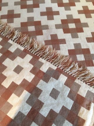 Welsh Wool Vintage Mid Century Cambrian Mill Blanket Bedspread Tapestry