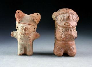 Sc Pre - Columbian / Peruvian Pottery Figurines,  Early Chancay
