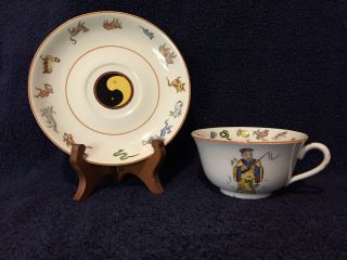 Very Rare 1920’s Fortune Telling Cup & Saucer By Wimsatt Canonsburg Pottery Co.