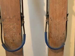Rare Vintage Wooden Skis and Poles 4
