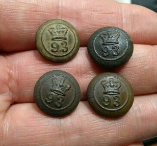 93rd Sutherland Highlanders " The Thin Red Line " /cuff Buttons