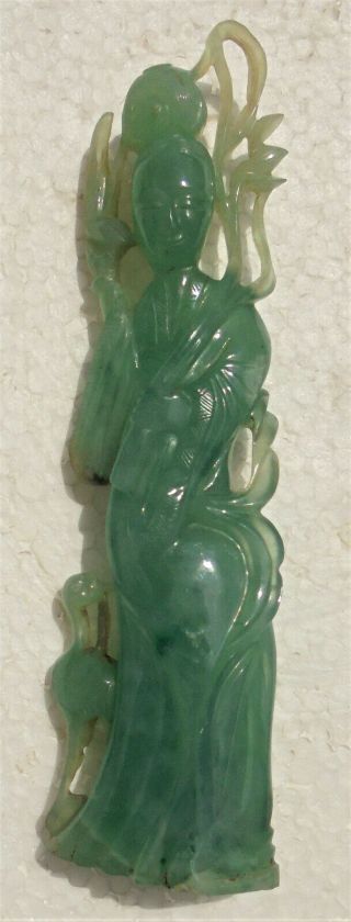 Cina (china) : Old Chinese Guan Yin Figurine Carved In Jade