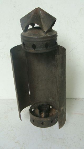 Early 19th C Night / Bedtime Tin Candle Lamp,  Surface