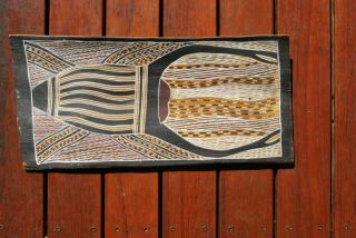 Aboriginal Bark Painting Of Gunyah Sand Crabby Galuma Wirrpanda Arnhemland Old