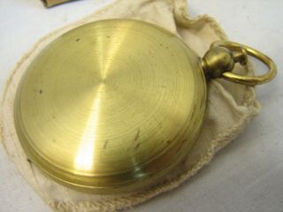 WWII US Army Military Waltham Brass Pocket Field Compass and Pouch 5