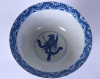 Chinese porcelain bowl Chinese blue & white antique kangxi mk & period khang shi 2