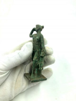 EXTREMELY RARE ROMAN CA.  300 AD BRONZE STATUETTE OF HUNTING GODDESS DIANA R104 2