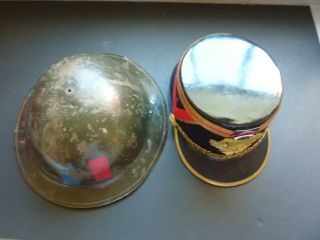 Wwii Canadian/british Mk.  2 Helmet,  French Shako Of The Republican Guard