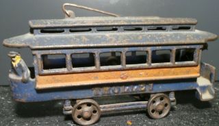 C.  1900 Antique Harris Toy Co Cast Iron Toy Trolley