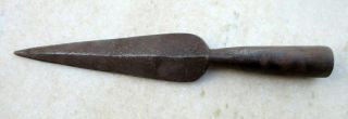 Antique Old Fine Hand Forged Solid Iron Mughal Indian Spear Head Point Dagger