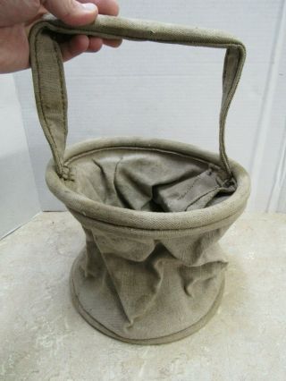 French Army M1881 Linen Water Bucket Collapsible Canvas Ww1 Dated 1915