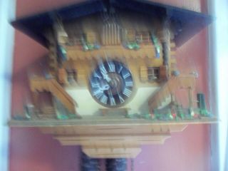 Vintage Swiss Chalet 1 Day Cuckoo Clock 4