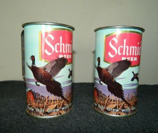 Two Vintage Schmidt Beer Can Mugs,  Pheasants