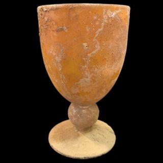 Very Rare Large Ancient Roman Amber Glass Vessel 1st Century A.  D.  (6)