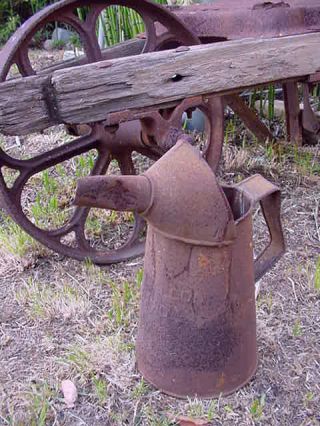 Country,  Western,  Antique,  Half Gallon,  Rusted,  Metal,  Oil Can,  Gas,  Cans,  Gas Station,