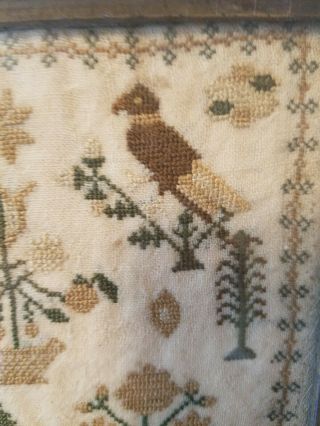 18th or 19th C Needlepoint Embroidered Sampler 