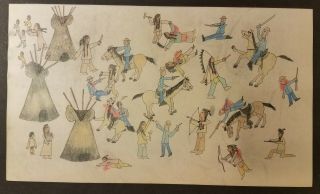 Ledger Art.  The Chase.  Early To Mid 1900s
