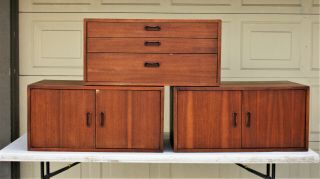 George Nelson Omni Wall Unit Cabinets - Vintage Mid Century Wall Mount Cabinets