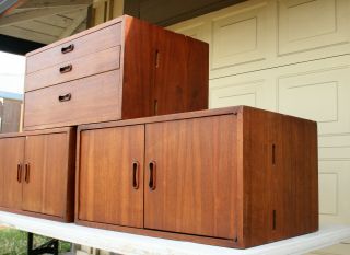 George Nelson Omni Wall Unit Cabinets - Vintage Mid Century Wall Mount Cabinets 2