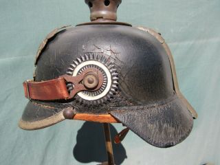 1915 German WW1 Pickelhaube spiked helmet Interesting Markings inside Helmet 3
