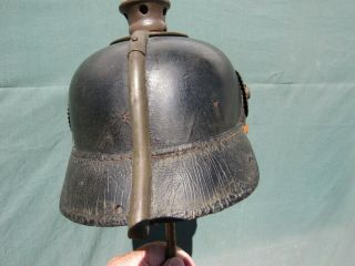 1915 German WW1 Pickelhaube spiked helmet Interesting Markings inside Helmet 4