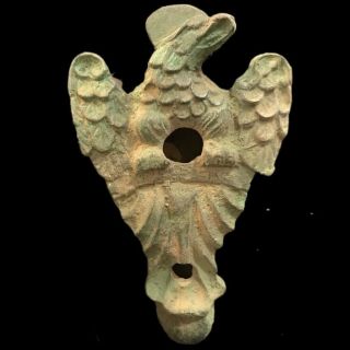 Rare Ancient Roman Bronze Eagle Oil Lamp - 200 - 400 Ad (2)